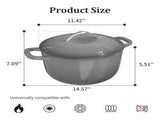 Stainless Steel Handle 7.5QT Round Enamel Pot Black-to-Grey Gradient 68652610