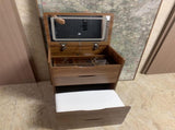 (60cm) 3 in 1 Vanity Desk with Plip Top Mirror, Small Make Up Vanity Set with Visible Glass Desktop, W2641P224785
