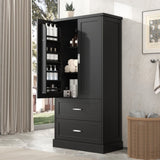 ZNTS Tall Bathroom Storage Cabinet, Cabinet with Two Doors and Drawers, Adjustable Shelf, MDF Board, N725P178675B