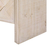 U_Style Luxury Multi-Functional MDF Sideboard Handwoven Wood Slat Doors, Tiered Stepped Design & N711P269061O