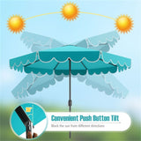 10 Feet Patio Umbrella with Crank Tilt Adjustment - Turquoise 93531992