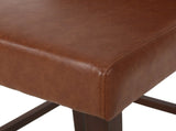 30.5 Inch Seat Height Bar Stool, Light Brown PU Upholstery with Back & Metal Footrest, Counter Stool N780P366612G