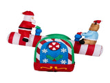 4.7 FT Lighted Christmas Inflatable Decoration, Large Motorized Seesaw with Santa and Reindeer, 16580113
