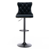 A&A Furniture,Swivel Velvet Barstools Adjusatble Seat Height from 25-33 Inch,17.7 inch base, Modern W114341202