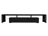 70.8 Inch Black TV Stand with RGB 16-Color LED Lights and USB Port - 2 Drawers Media Console, UV 02338459