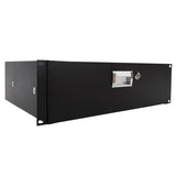 ZNTS 19" 3U Steel Plate DJ Drawer Equipment Cabinet with Keys Black 06087536