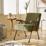 Pattern Colorful Fabric Armchair, Modern Accent Chair High Back, Living Room Chairs with Metal Legs W2105P210239