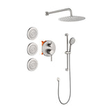 ZNTS Shower System with Shower Head, Hand Shower, Slide Bar, Bodysprays, Shower Arm, Hose, Valve Trim, W2287141179