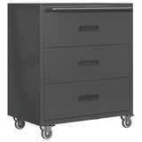 ZNTS Heavy-Duty Metal Storage Cabinet with Wheels - 3 Drawer Tool Cabinet for Garage, Office, and Home T2398P242683