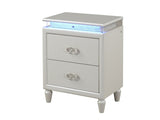 LED Night Stand Made with Wood in Milky White 659436326743