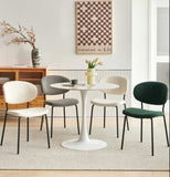 Grey Boucle Fabric Dining Chairs Set of 2,Dining Chairs with Metal Legs for Dining Room, Kitchen, W1164P195060