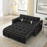 Modern 55.5" Pull Out Sleep Sofa Bed 2 Seater Loveseats Sofa Couch with side pockets, Adjsutable W119368698
