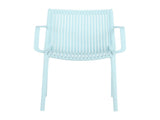 Summer - 4pcs Modern Stackable Plastic Armchair for Indoor/Outdoor Use Ergonomic Slatted Back W3450P323324