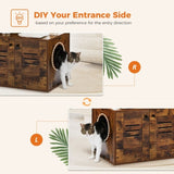 ZNTS Cat Tree with Litter Box Enclosure, 50" Modern Tree for Large/Fats with Condo, Wooden 61736880
