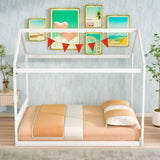 Queen Size Wooden House Bed with Headboard,White WF296086AAK
