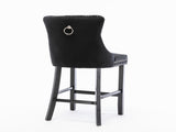 Contemporary Velvet Upholstered Barstools with Button Tufted Decoration and Wooden Legs, and Chrome W1143P177253