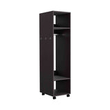 Cluster 63" Tall Wardrove with Mirror, Three Shelves, Casters and Hanging Rod, Armoire, Bedroom B200P240235