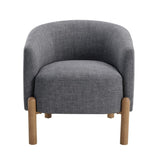 Style Comfort Accent Chair Gray Upholstery Durable Frame Solid Wood Legs Contemporary Living Room B011P304989