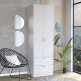 Vico 76" High Armoire Wardrove Closet with 2 Drawers, Double Door Cabinet , One Shelf and Hanging B070P188838