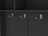 Modern Hallway Hall Tree Metal Hooks and Storage Space, Multi-Functional Entryway Coat Rack W1580P327017