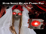 7.2ft Life-Size Animated Halloween Bride Prop - Bloodstained Dress, Sound-Activated 88150321