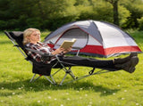 Outdoor Reclining Camping Lounge Chair 95&deg-160&deg Adjustable Angle Carbon Steel Frame Heavy Duty 28821678