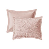 Twin Embroidered Medallion Faux Fur Ultra Plush Comforter Mini Set B03597036