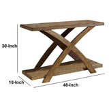 ZNTS Transitional 1pc Sofa Table Occasional Tables Plank Style Top Antique Light Oak Open Bottom Shelf B011P200233