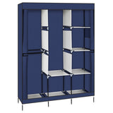 ZNTS 71" Portable Closet Wardrobe Clothes Rack Storage Organizer with Shelf Blue 23488326