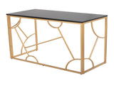 Contemporary Desk in Gold Metal and Black Wood B202P223959
