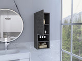 Mila Bathroom Cabinet, Two Interior Shelves, Two External Shelves, Single Door Cabinet -Smokey Oak B20091952