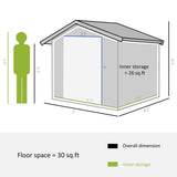 Steel Storage Shed Garden Tool house 7' x 4' White-AS 31016730