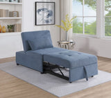 Contemporary Blue Gray Sleeper Sofa Chair Pillow Plush Tufted Seat 1pc Convertible Sofa Chair Sherpa B011P163903