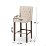 Modern Minimalist Metal Leg Stool, Beige, 30" Height, High Density Fabric Seat, Commercial Grade 70678.00FBGE
