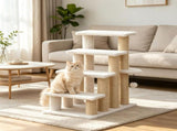 4 Levels Cat Steps with Scratching Posts for High Bed, Sofa, Non-slip Sturdy Pet Climbing Ladder for 25385811