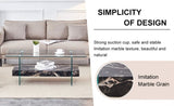43.3-Inch Heavy-Duty Coffee Table with Tempered Glass Top Base 250LB Capacity,Double-Layer Storage,4 W1512P316956