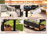 3-in-1 Outdoor Gas Grill, 48000 BTU 5-Burner Propane BBQ Grill with Flat Top Griddle & Side Burner, 31602193