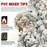 5FT Flocked Christmas Tree with 300 UL Lights and 27 Natural Pine Cones Snowy PVC Tips, 600 Tips, T3637P339740