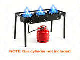 3 Burner Propane Stove 240000 BTU Portable Outdoor Propane Burner Stove Black Metal Frame Max 660 54241863
