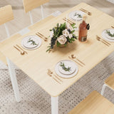 5-Piece Dining Table Set with 4 Chairs, 43" Kitchen Table & Chairs Set for 4, Dining Room Table with W578133460