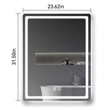 ZNTS 31in. H LED Single Vanity Mirror in Polished Crystal Vanity LED Mirror for W2026P203530