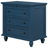 U_STYLE 3-Drawer Storage Wood Cabinet, End Table with Pull out Tray WF319367AAV