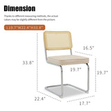 Dining Chairs Set of 2, Velvet Rattan Side Accent Chairs with Chrome Legs, Modern Mid Century Breuer W2105P327593