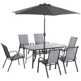 Outdoor dining table and chair package with umbrella 25832498