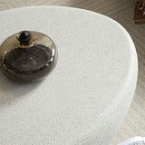 43.31''Fiberglass Elliptical Coffee Table for Living Room Vintage Table,Matte Rocks Table front of W2582P195218
