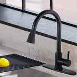 Pull Down Kitchen Faucet with Sprayer Stainless Steel Matte Black JYD3411MB