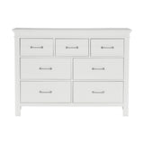 7 Drawers White Finish Dresser Transitional Style Wooden Bedroom Furniture 1pc B011P220619