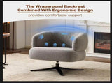 Cuddle-style leisure swivel sofa chair, suitable for balconies, studies and living rooms, grey W3248P354261