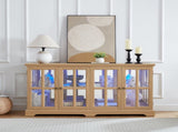 LED Curio Display Cabinet Antique Display Cabinet with Glass Doors Adjustable Shelves for W2275P460422