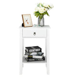 ZNTS FCH Two-layer Bedside Cabinet Coffee Table with Drawer White 28295654